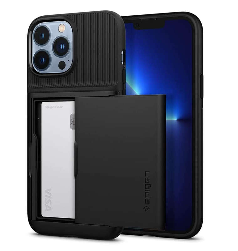 IPHONE 13 PRO MAX PREMIUM SLIM ARMOR CARD CASE BLACK | SPIGEN