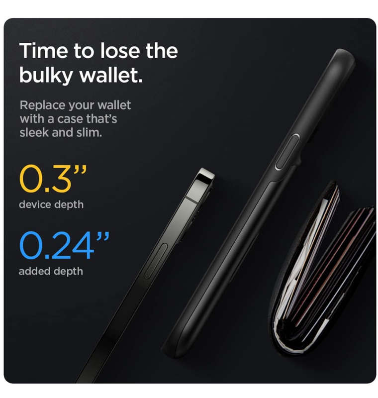IPHONE 13 PRO MAX PREMIUM SLIM ARMOR CARD CASE BLACK | SPIGEN