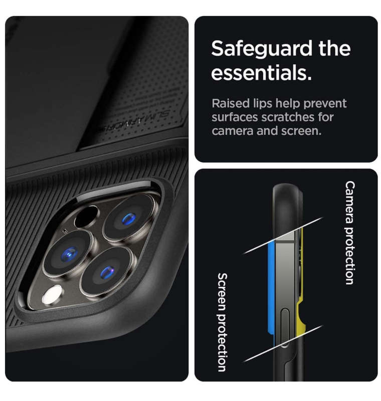 IPHONE 13 PRO MAX PREMIUM SLIM ARMOR CARD CASE BLACK | SPIGEN