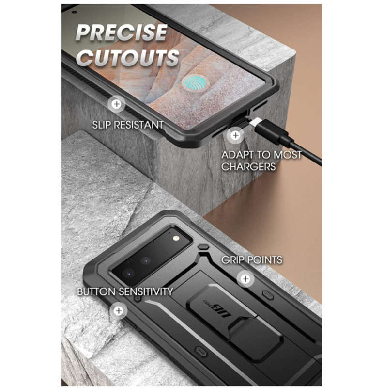 GOOGLE PIXEL 6 FULL BODY RUGGED PROTECTIVE CASE BLACK | SUPCASE