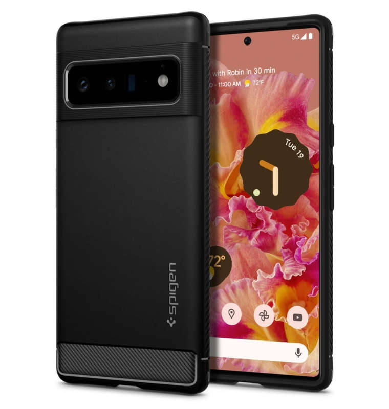 GOOGLE PIXEL 6 PRO PREMIUM RUGGED ARMOR CASE BLACK | SPIGEN