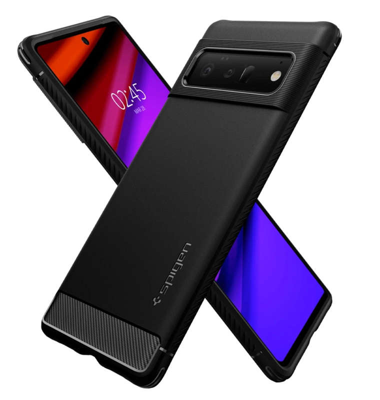 GOOGLE PIXEL 6 PRO PREMIUM RUGGED ARMOR CASE BLACK | SPIGEN