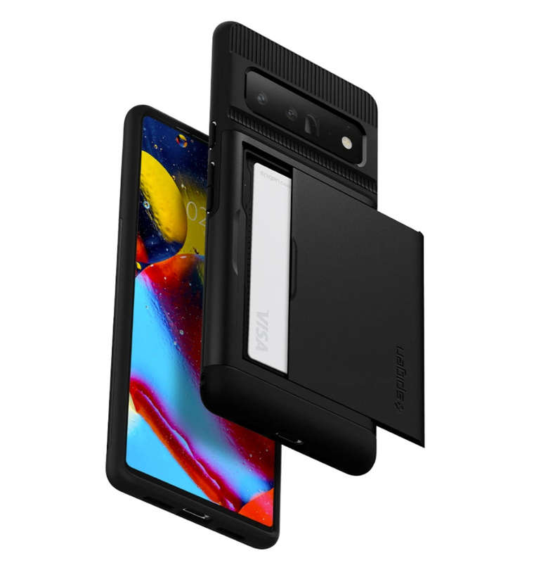 GOOGLE PIXEL 6 PRO PREMIUM SLIM ARMOR CARD CASE BLACK | SPIGEN