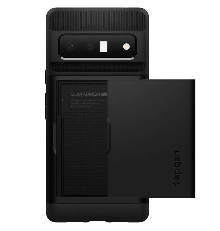 GOOGLE PIXEL 6 PRO PREMIUM SLIM ARMOR CARD CASE BLACK | SPIGEN
