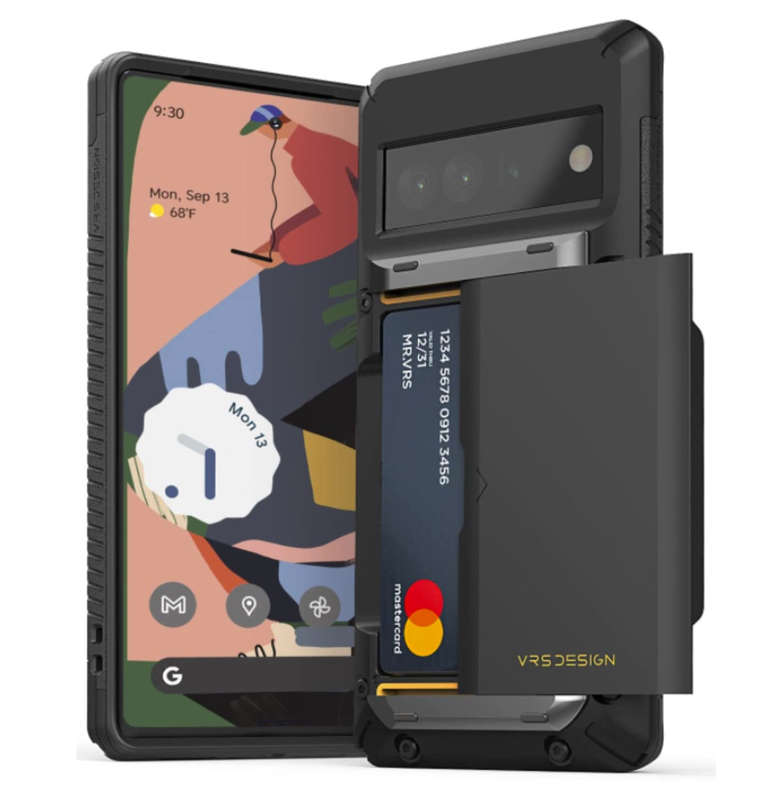 GOOGLE PIXEL 6 PRO PREMIUM RUGGED DAMDA GLIDE CARD CASE BLACK | VRS DESIGN