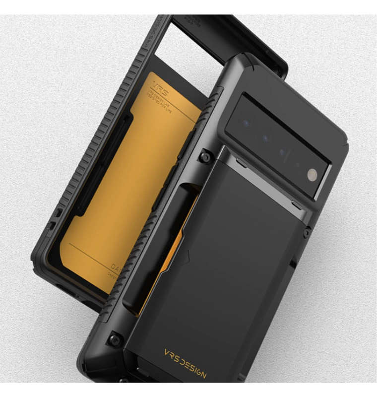 GOOGLE PIXEL 6 PRO PREMIUM RUGGED DAMDA GLIDE CARD CASE BLACK | VRS DESIGN