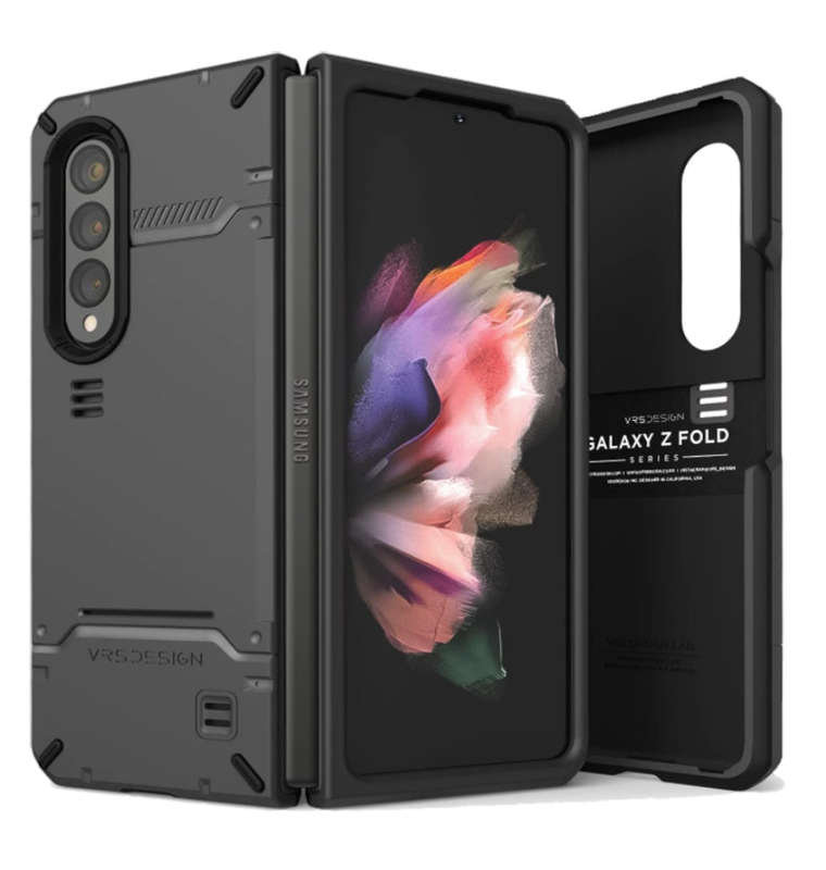 SAMSUNG GALAXY Z FOLD 3 5G PREMIUM RUGGED HARD DROP CASE BLACK | VRS DESIGN