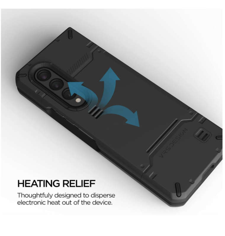 SAMSUNG GALAXY Z FOLD 3 5G PREMIUM RUGGED HARD DROP CASE BLACK | VRS DESIGN