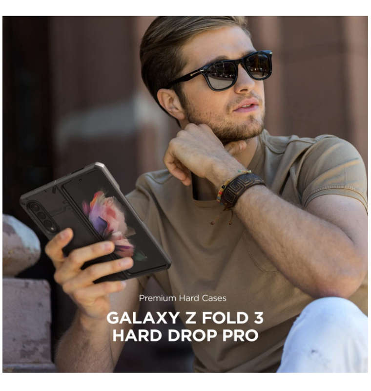SAMSUNG GALAXY Z FOLD 3 5G PREMIUM RUGGED HARD DROP CASE BLACK | VRS DESIGN