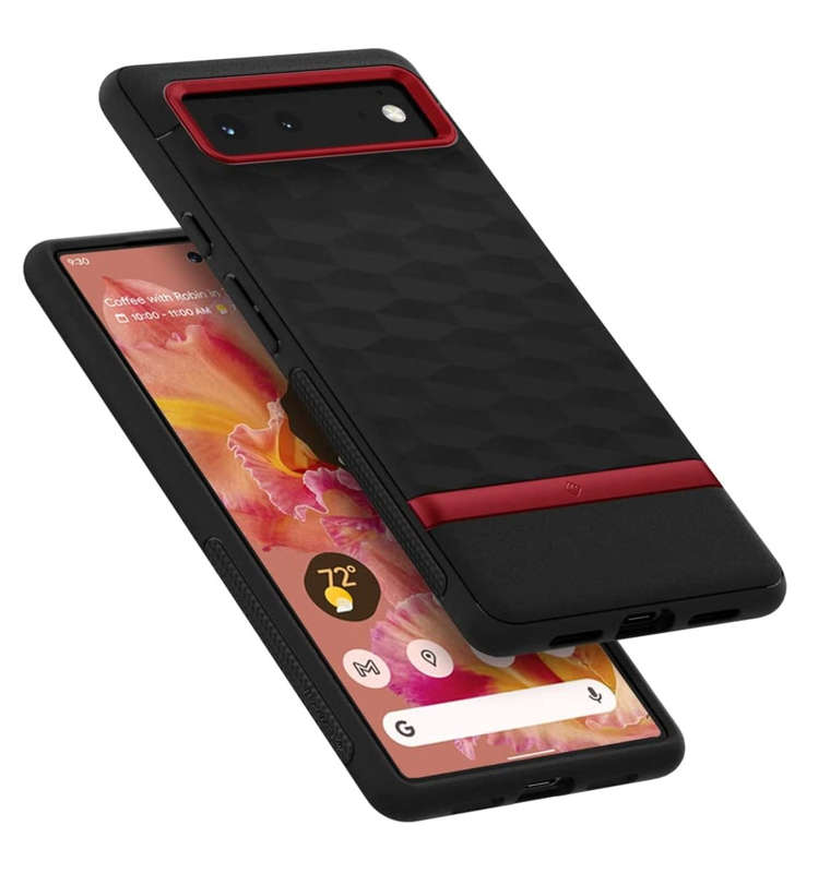 GOOGLE PIXEL 6 PREMIUM PARALLAX SERIES PROTECTIVE CASE BLACK/RED | CASEOLOGY