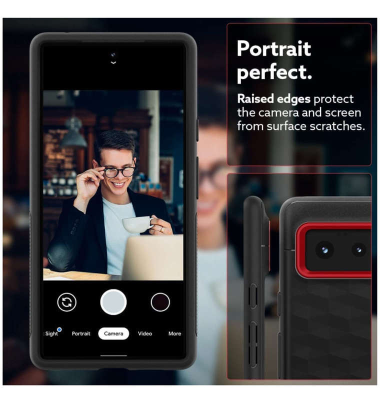 GOOGLE PIXEL 6 PREMIUM PARALLAX SERIES PROTECTIVE CASE BLACK/RED | CASEOLOGY