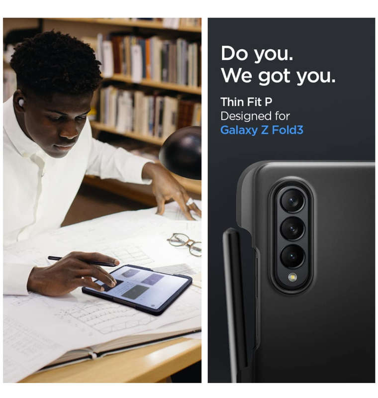 SAMSUNG GALAXY Z FOLD 3 5G PREMIUM THIN FIT P BLACK | SPIGEN