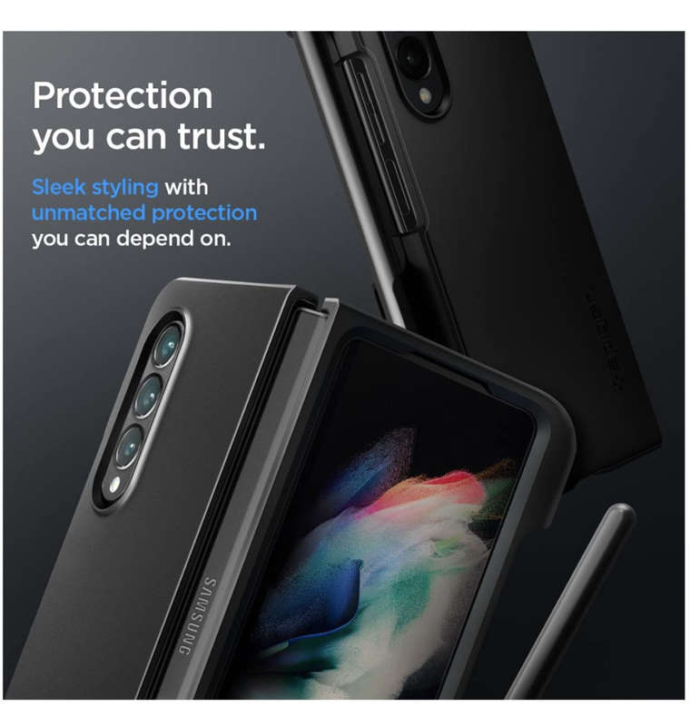 SAMSUNG GALAXY Z FOLD 3 5G PREMIUM THIN FIT P BLACK | SPIGEN