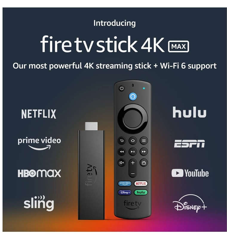 AMAZON FIRE TV STICK 4K MAX (2021) STREAMING MEDIA PLAYER