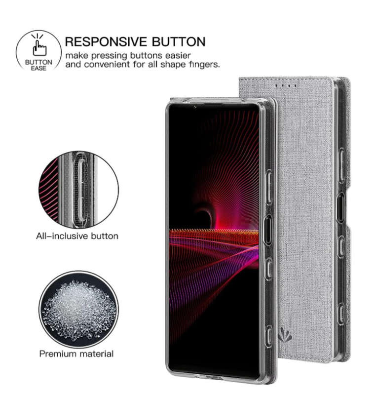 SONY XPERIA 1iii (2021) SLIM FLIP FOLIO WALLET CASE BLACK