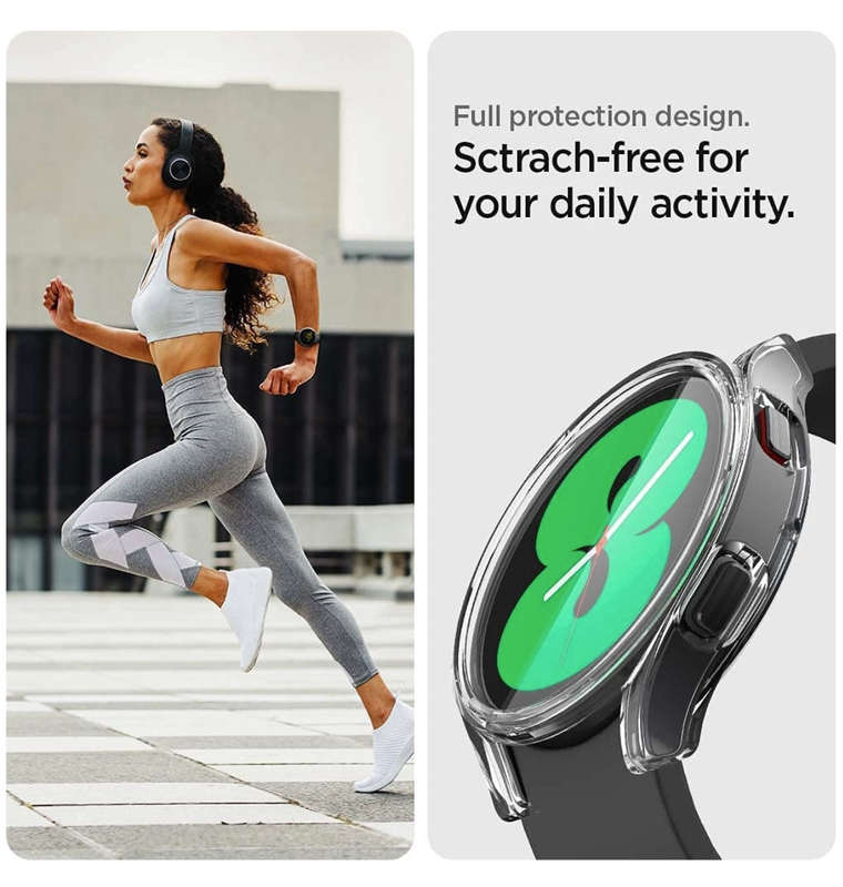 SAMSUNG GALAXY WATCH 4 PREMIUM ULTRA HYBRID SCREEN PROTECTOR CASE 44MM CLEAR | SPIGEN