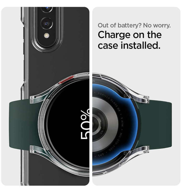SAMSUNG GALAXY WATCH 4 PREMIUM ULTRA HYBRID SCREEN PROTECTOR CASE 44MM CLEAR | SPIGEN