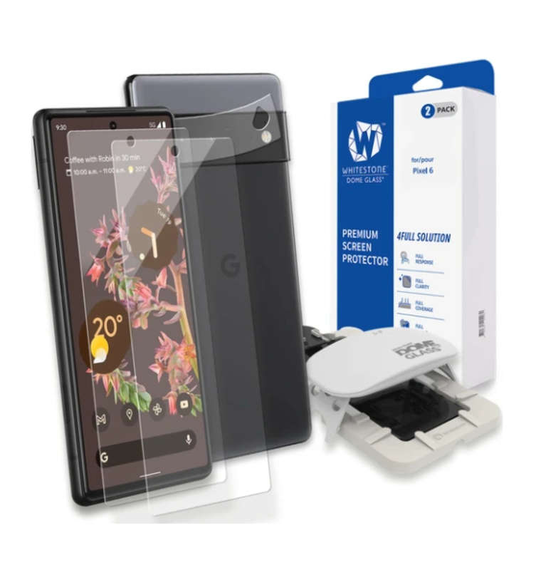 GOOGLE PIXEL 6 TEMPERED GLASS SCREEN PROTECTOR WITH CAMERA FILM PROTECTOR 2PK | WHITESTONE