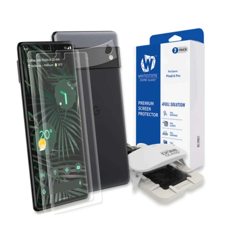 GOOGLE PIXEL 6 PRO TEMPERED GLASS SCREEN PROTECTOR WITH CAMERA FILM PROTECTOR 2PK | WHITESTONE