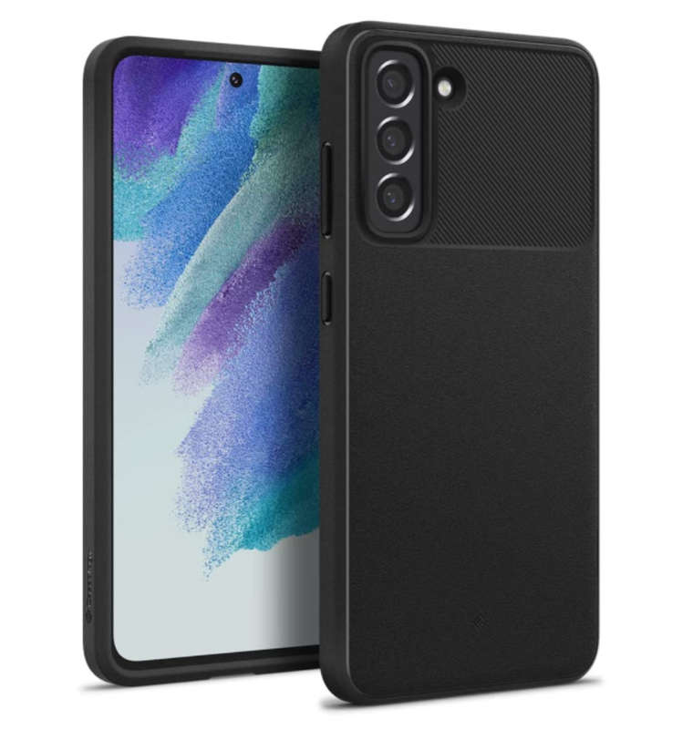 SAMSUNG GALAXY S21 FE PREMIUM VAULT SERIES PROTECTIVE CASE SANDSTONE BLACK | CASEOLOGY