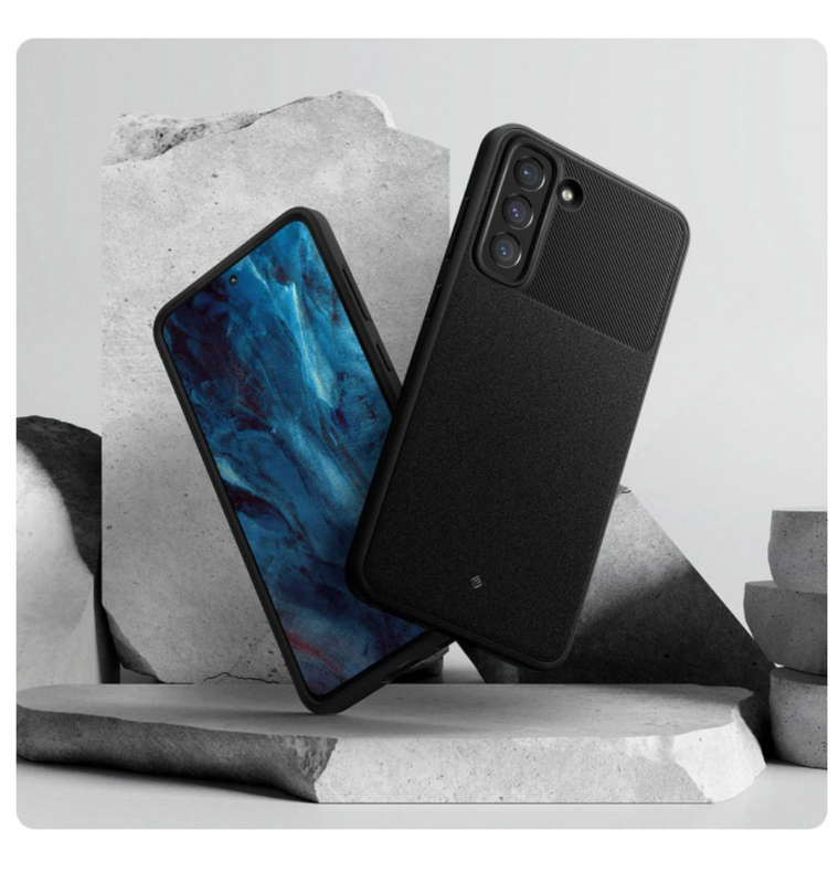 SAMSUNG GALAXY S21 FE PREMIUM VAULT SERIES PROTECTIVE CASE SANDSTONE BLACK | CASEOLOGY