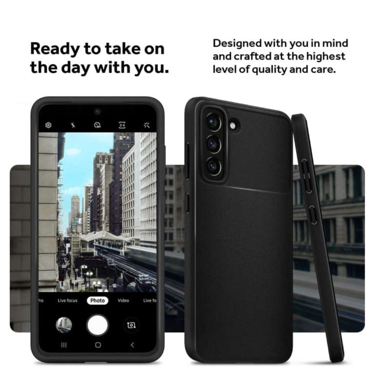 SAMSUNG GALAXY S21 FE PREMIUM VAULT SERIES PROTECTIVE CASE SANDSTONE BLACK | CASEOLOGY