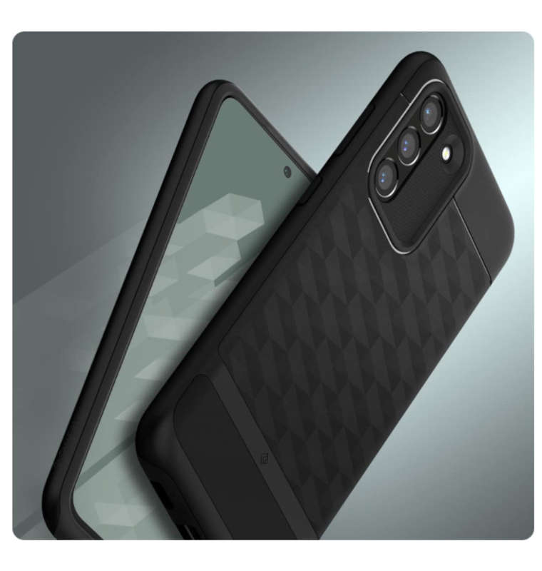 SAMSUNG GALAXY S21 FE PREMIUM PARALLAX SERIES PROTECTIVE CASE MATTE BLACK | CASEOLOGY
