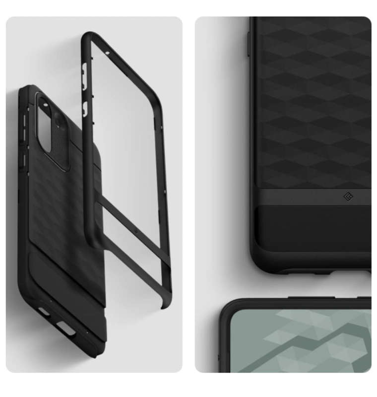 SAMSUNG GALAXY S21 FE PREMIUM PARALLAX SERIES PROTECTIVE CASE MATTE BLACK | CASEOLOGY