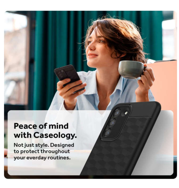 SAMSUNG GALAXY S21 FE PREMIUM PARALLAX SERIES PROTECTIVE CASE MATTE BLACK | CASEOLOGY