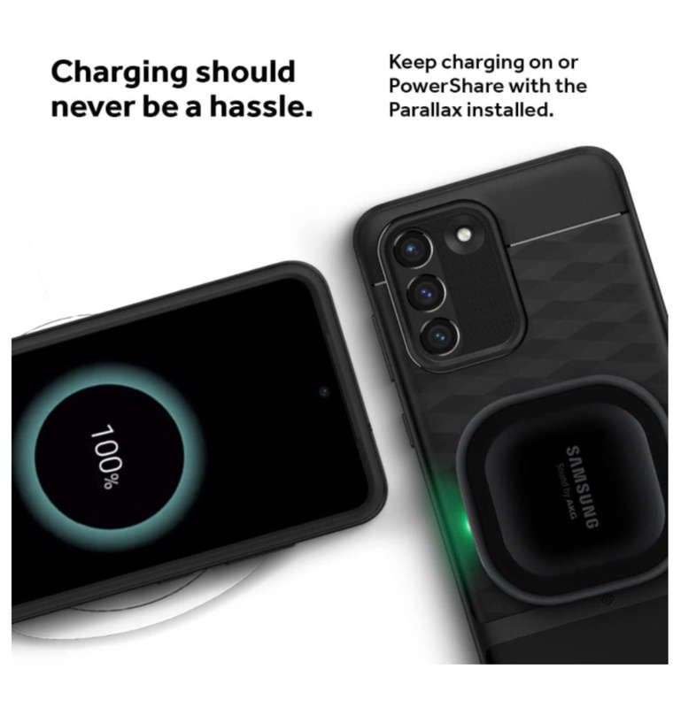 SAMSUNG GALAXY S21 FE PREMIUM PARALLAX SERIES PROTECTIVE CASE MATTE BLACK | CASEOLOGY