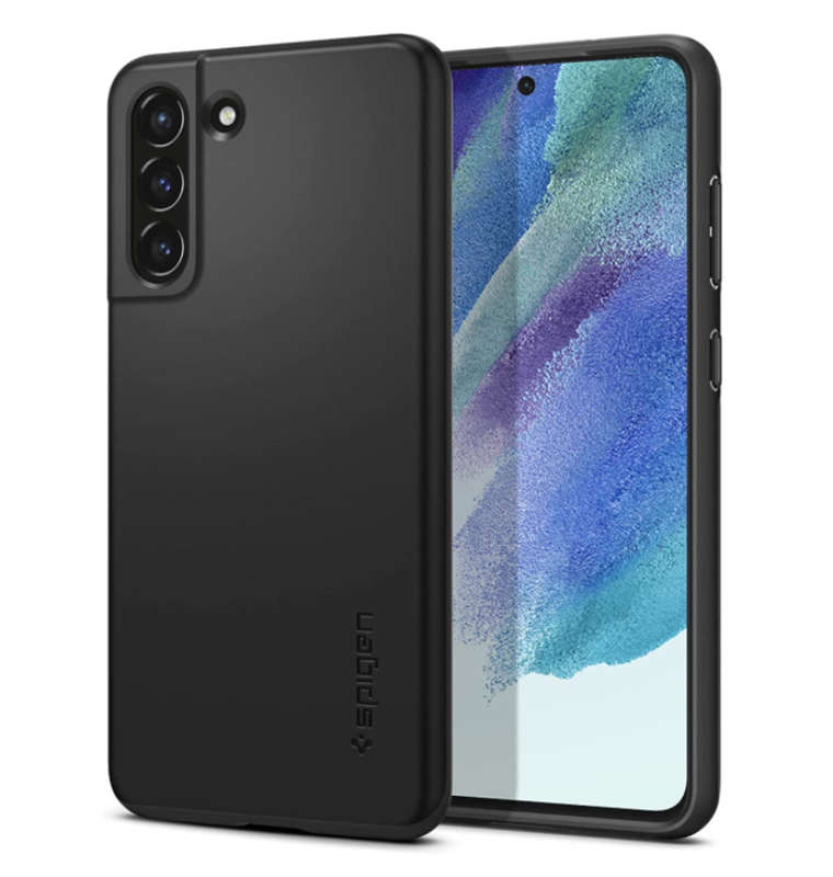 SAMSUNG GALAXY S21 FE PREMIUM SLIM THIN FIT CASE BLACK | SPIGEN