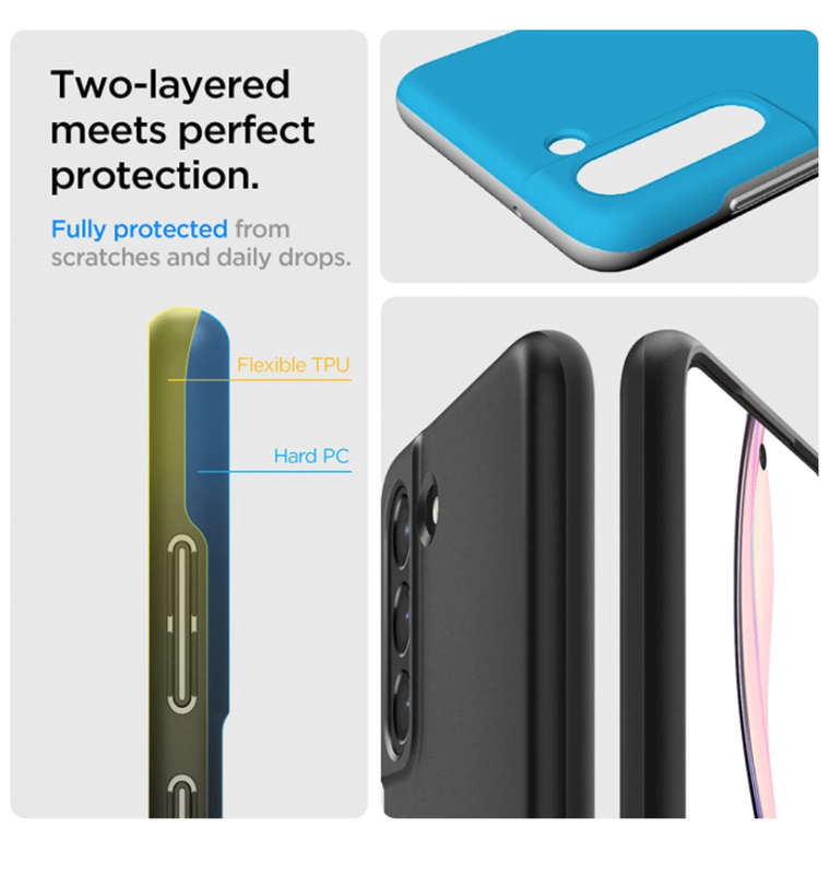 SAMSUNG GALAXY S21 FE PREMIUM SLIM THIN FIT CASE BLACK | SPIGEN