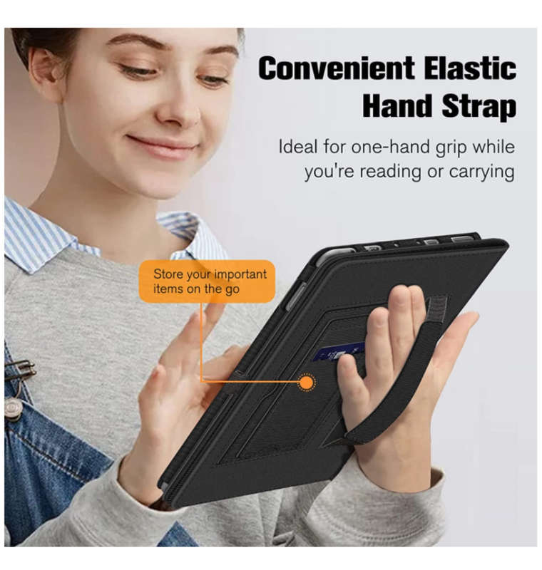 AMAZON FIRE HD 10" TABLET (2021) SLIM PU LEATHER SMART STAND COVER BLACK