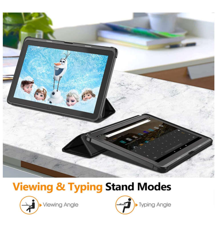 AMAZON FIRE HD 10" TABLET (2021) SLIM FLEXIBLE SOFT SHELL TPU SMART STAND BLACK | FINTIE