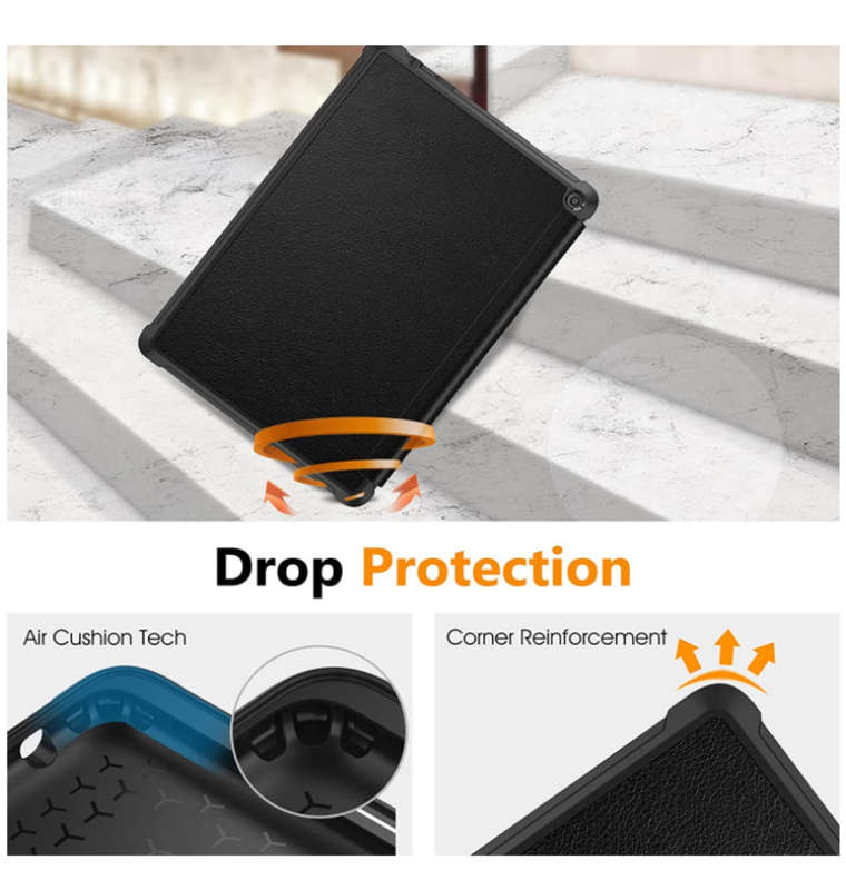 AMAZON FIRE HD 10" TABLET (2021) SLIM FLEXIBLE SOFT SHELL TPU SMART STAND BLACK | FINTIE
