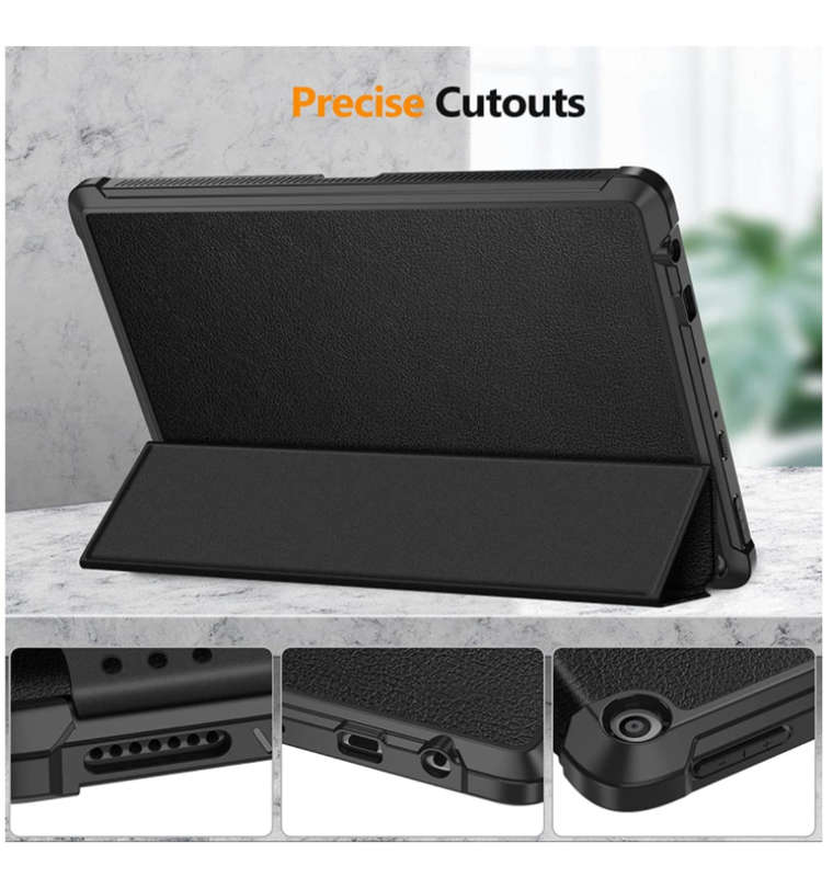 AMAZON FIRE HD 10" TABLET (2021) SLIM FLEXIBLE SOFT SHELL TPU SMART STAND BLACK | FINTIE