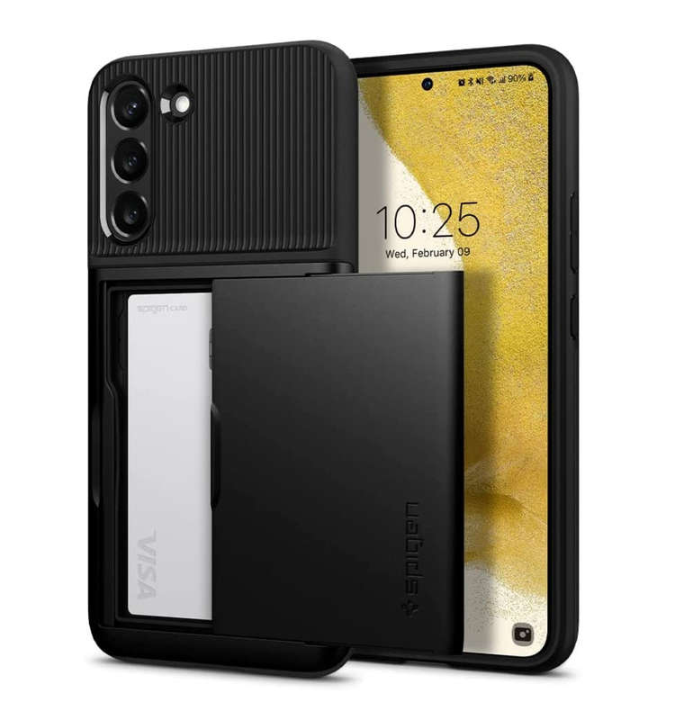 SAMSUNG GALAXY S22+ PREMIUM SLIM ARMOR CARD CASE BLACK | SPIGEN