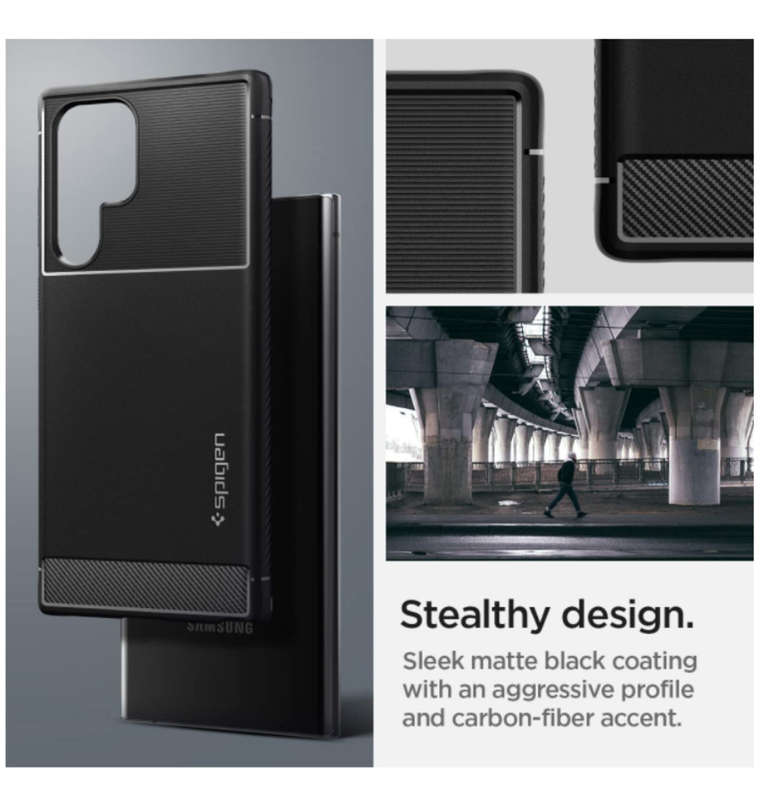 SAMSUNG GALAXY S22 ULTRA PREMIUM RUGGED CASE BLACK | SPIGEN