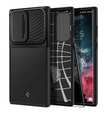 SAMSUNG GALAXY S22 ULTRA PREMIUM SLIM OPTIK ARMOR CASE BLACK | SPIGEN