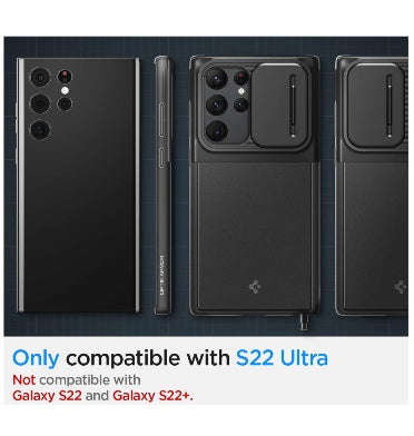 SAMSUNG GALAXY S22 ULTRA PREMIUM SLIM OPTIK ARMOR CASE BLACK | SPIGEN
