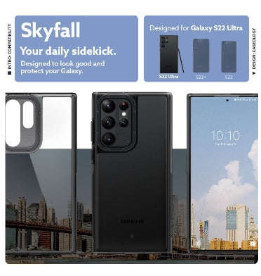 SAMSUNG GALAXY S22 ULTRA PREMIUM SKYFALL SERIES PROTECTIVE CASE ROYAL BLACK | CASEOLOGY