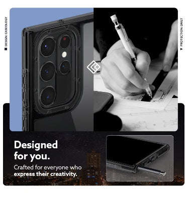 SAMSUNG GALAXY S22 ULTRA PREMIUM SKYFALL SERIES PROTECTIVE CASE ROYAL BLACK | CASEOLOGY