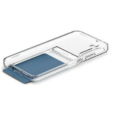 SAMSUNG GALAXY S22+ PREMIUM SLIM ARMOR DUAL SLOT CARD CASE CRYSTAL CLEAR | SPIGEN