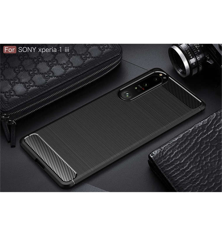 SONY XPERIA 1iii (2021) SLIM CARBON FIBRE CASE BLACK | CRUZERLITE
