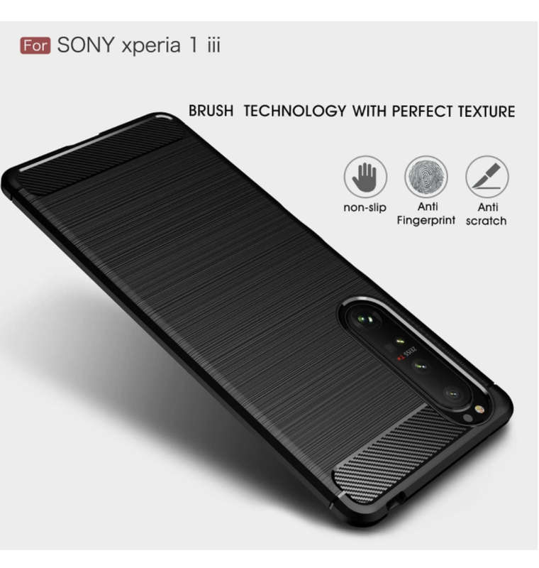SONY XPERIA 1iii (2021) SLIM CARBON FIBRE CASE BLACK | CRUZERLITE