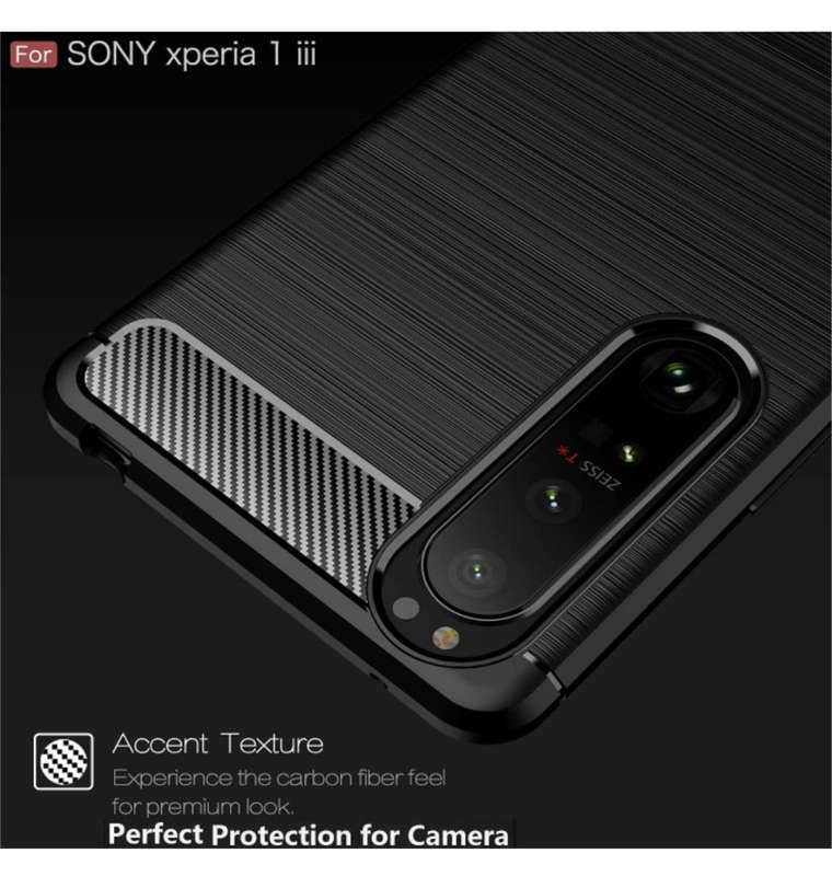 SONY XPERIA 1iii (2021) SLIM CARBON FIBRE CASE BLACK | CRUZERLITE