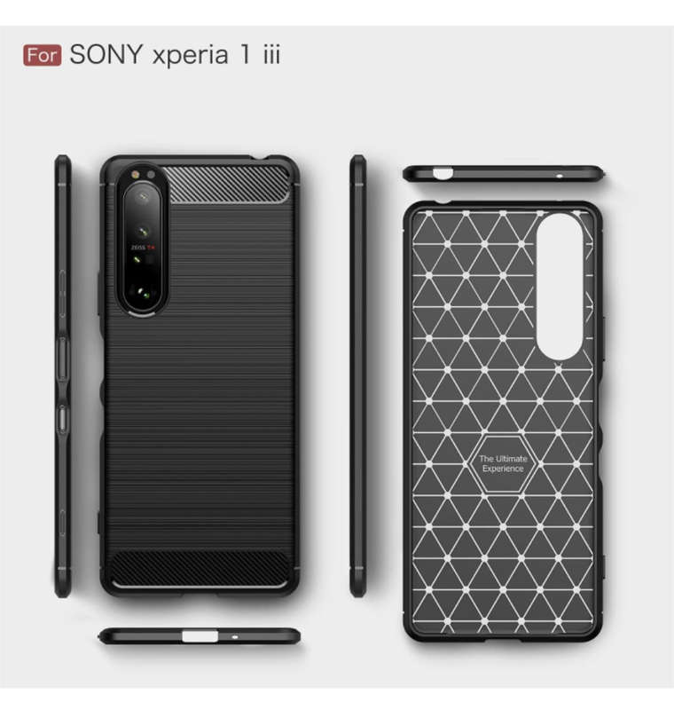 SONY XPERIA 1iii (2021) SLIM CARBON FIBRE CASE BLACK | CRUZERLITE