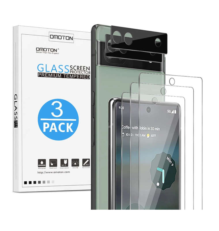 GOOGLE PIXEL 6A PREMIUM TEMPERED GLASS SCREEN PROTECTOR 5PK | OMOTON