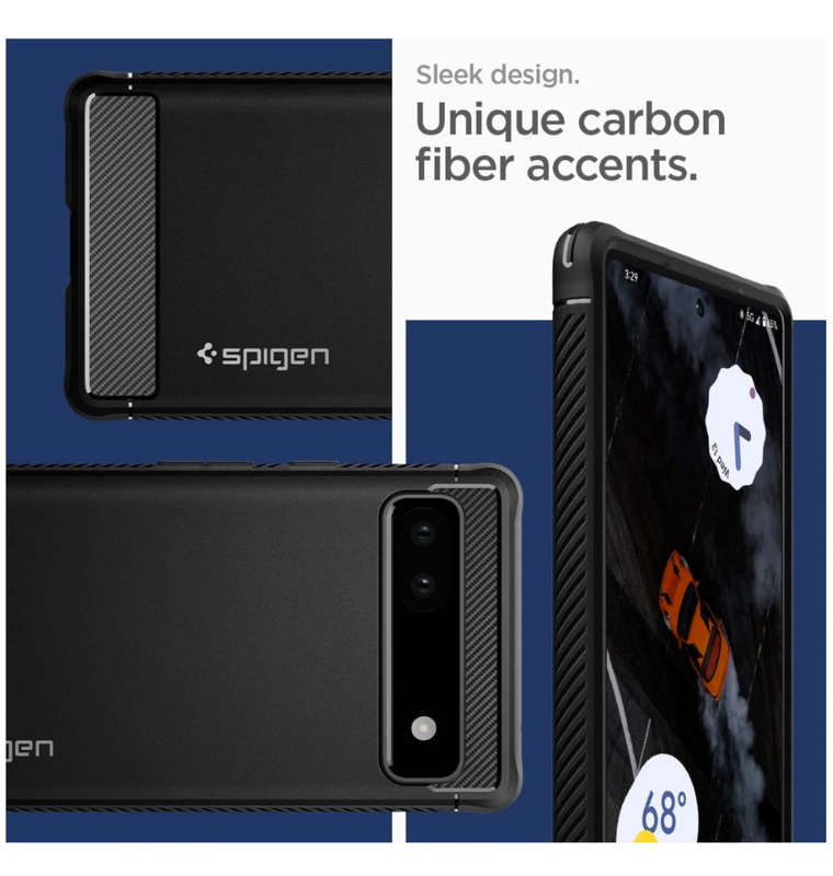 GOOGLE PIXEL 6A PREMIUM RUGGED ARMOR CASE BLACK | SPIGEN