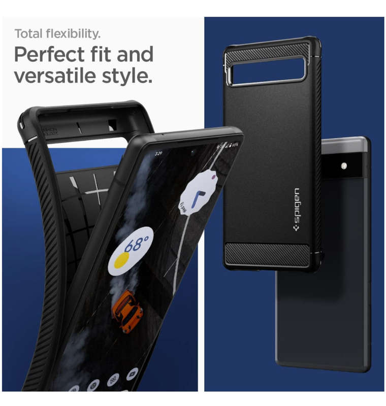 GOOGLE PIXEL 6A PREMIUM RUGGED ARMOR CASE BLACK | SPIGEN